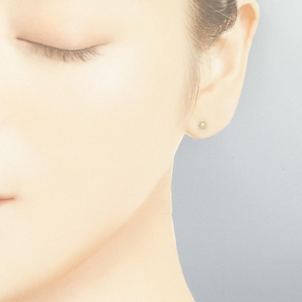 K18YG ソリティア ダイヤモンド ピアス 0.2CT