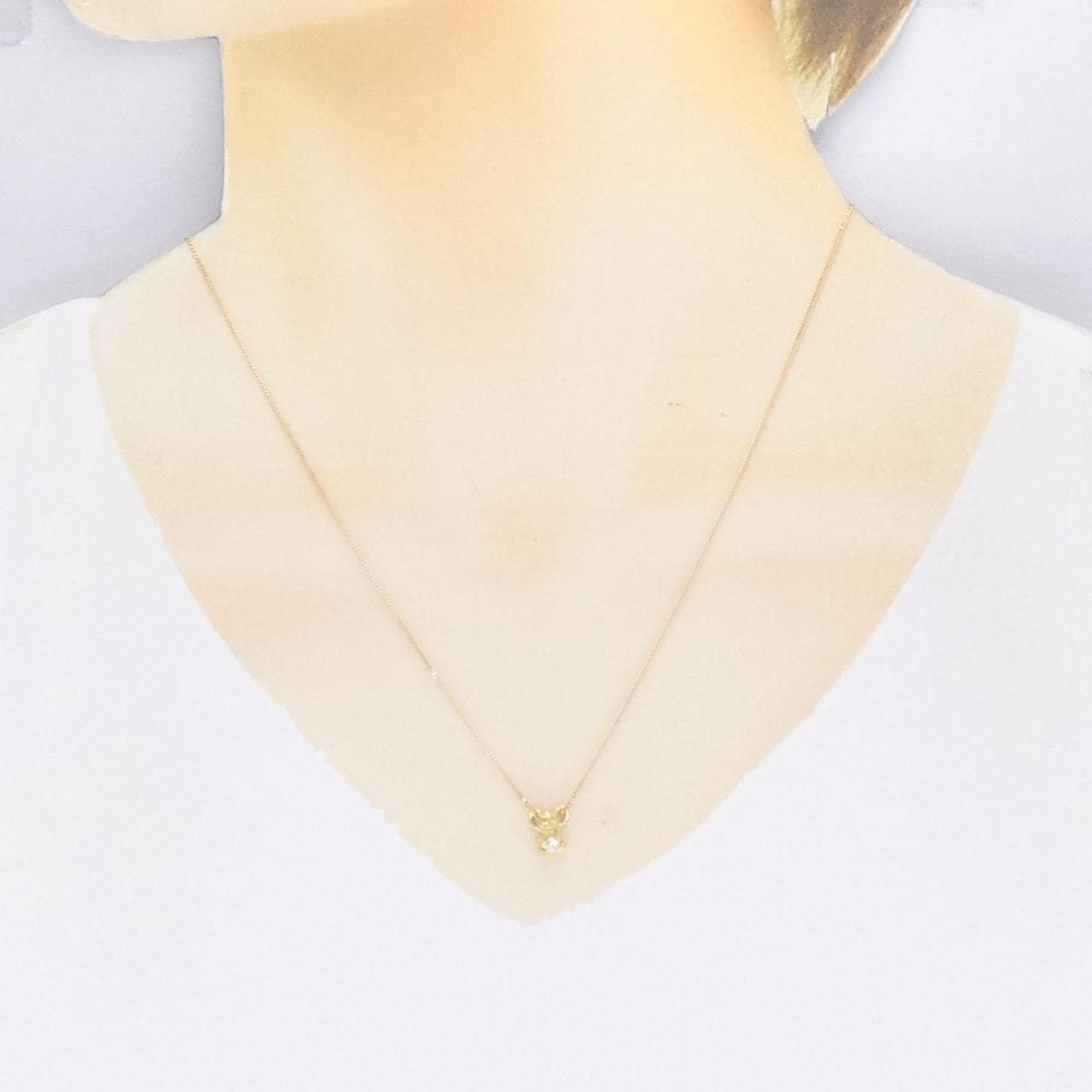 K18YG angel Diamond necklace