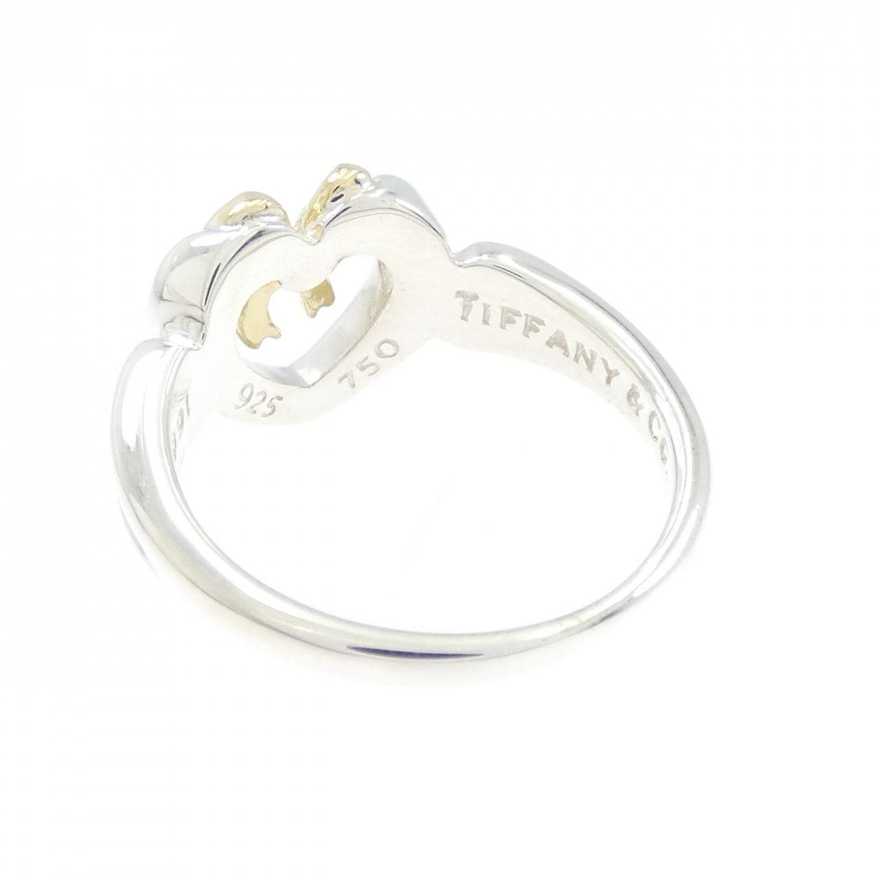 【ヴィンテージ】ティファニー ハート×リボン 925/750YG リング