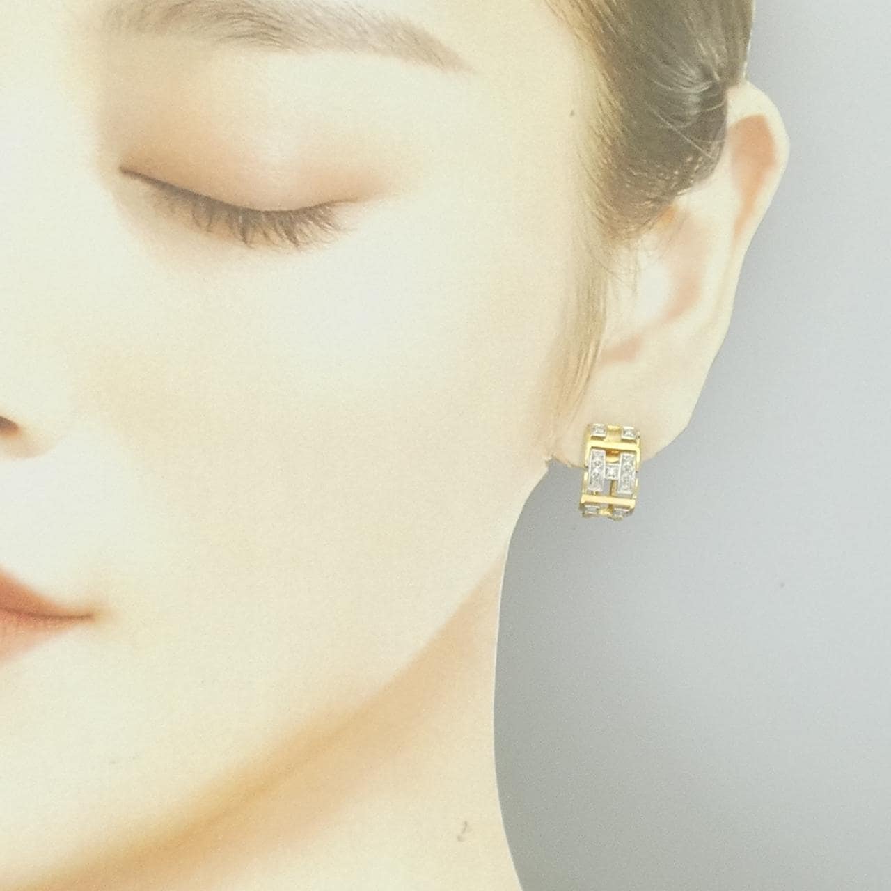 K18YG/K18WG ダイヤモンド ピアス 0.24CT