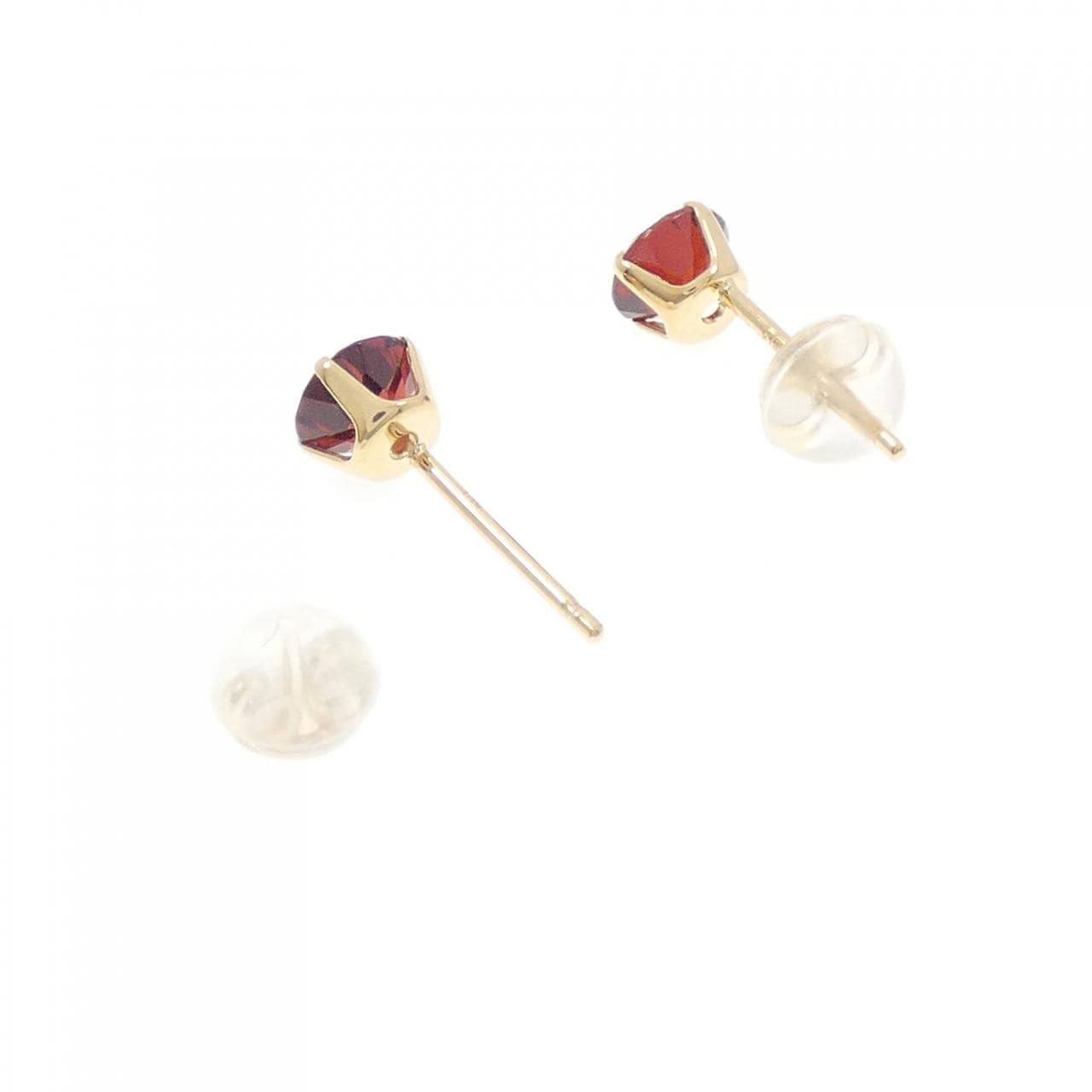 K18YG Garnet earrings
