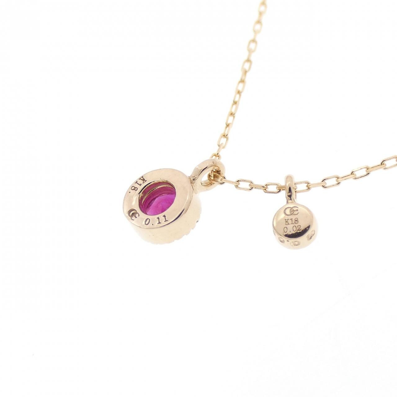 K18PG紅寶石項鏈0.11CT