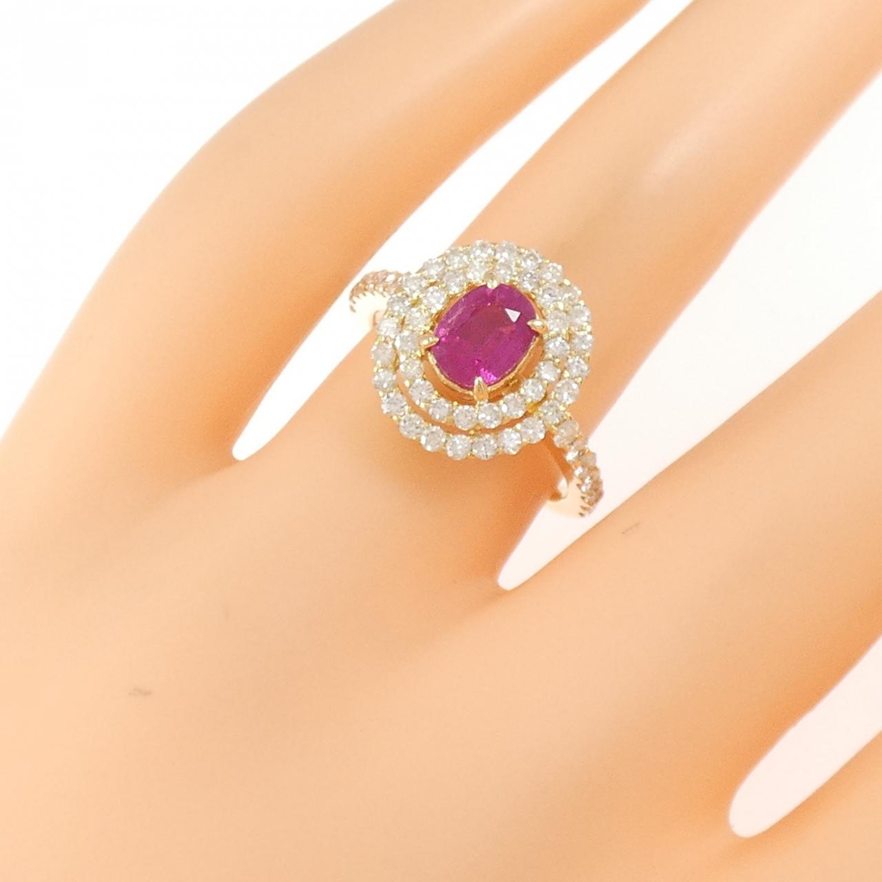 K18YG ルビー リング 1.146CT