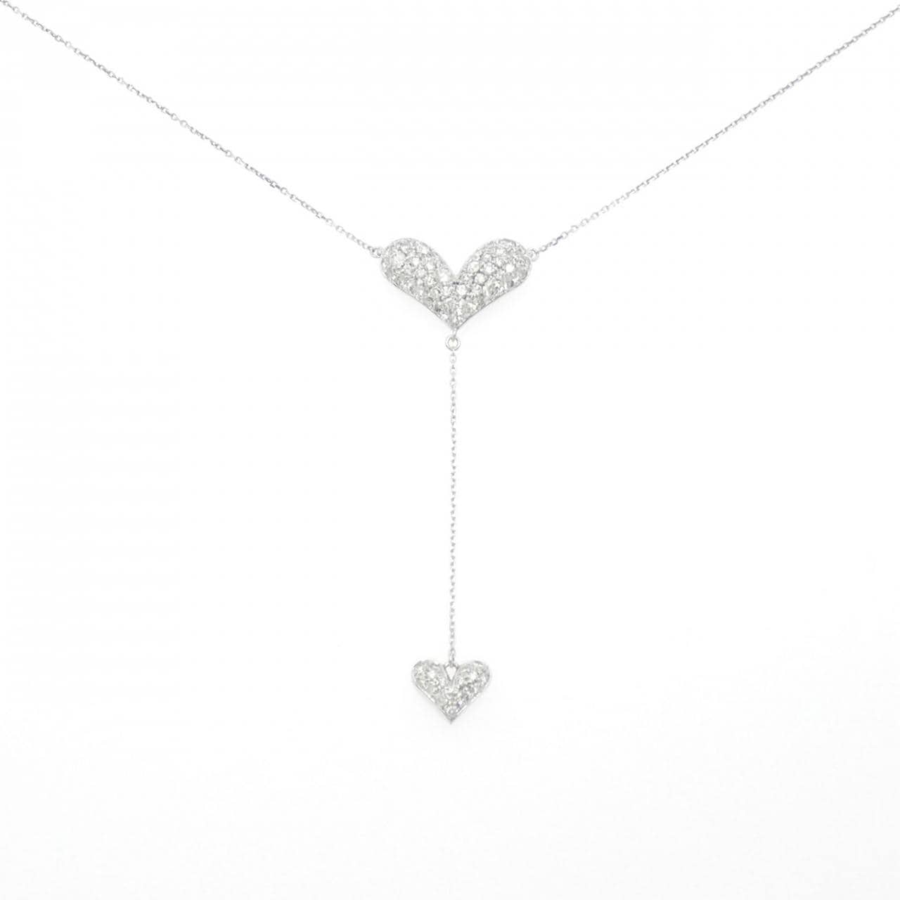 K18WG ハート ダイヤモンド ネックレス 1.10CT