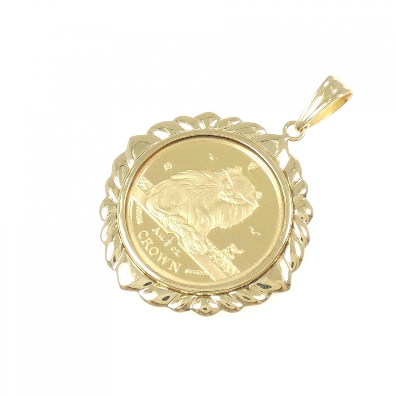 K18YG(枠) コイン ペンダント