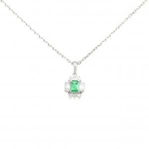 PT900/PT850 エメラルド ネックレス 0.30CT