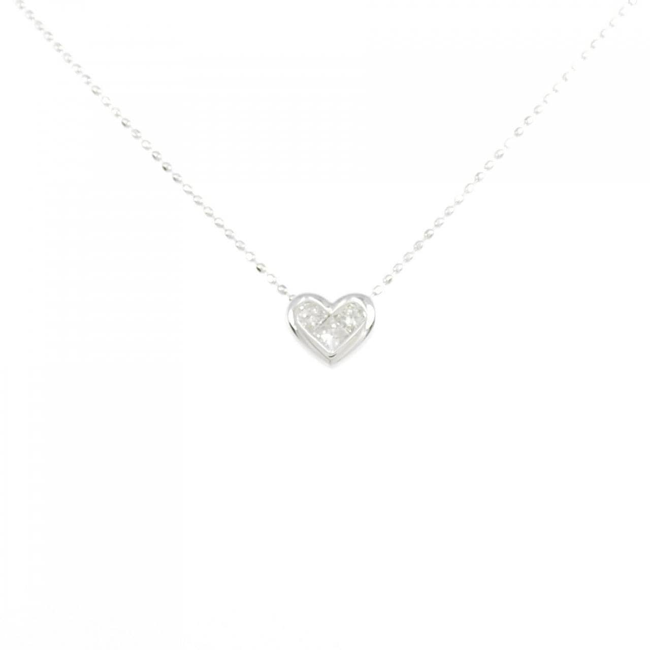 K18WG heart Diamond necklace 0.20CT
