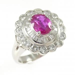 PT900 非加熱 ルビー リング 1.13CT ビルマ産
