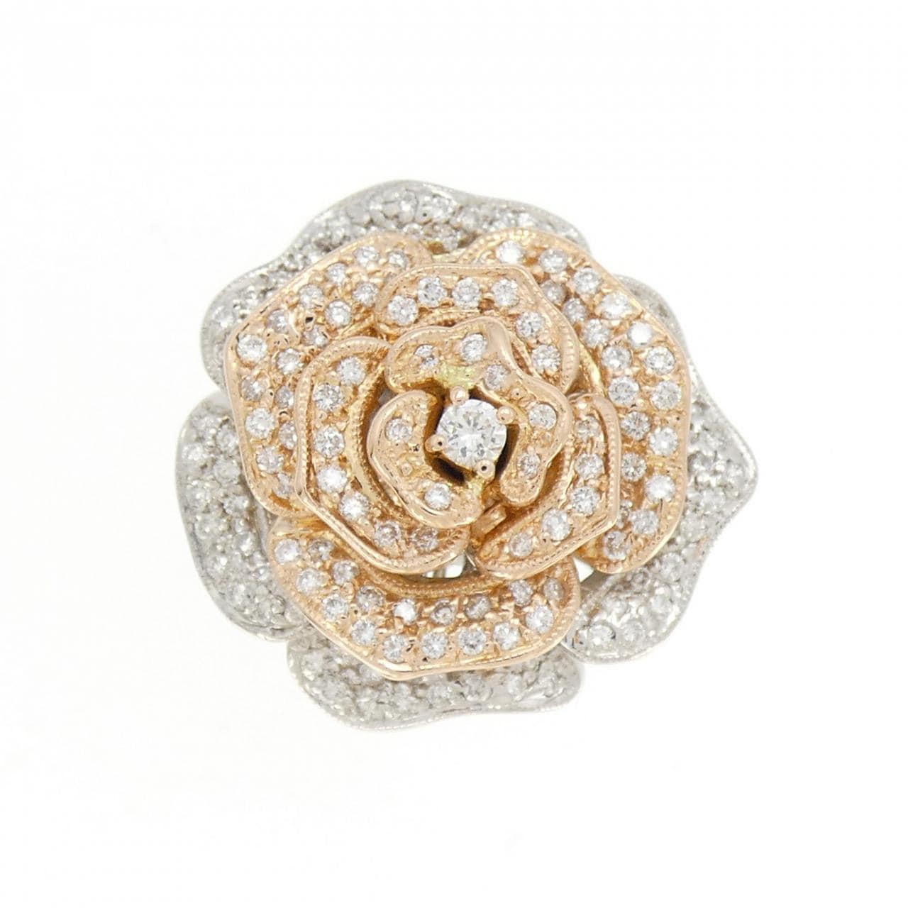 K18PG/K18WG ローズ ダイヤモンド リング 0.96CT