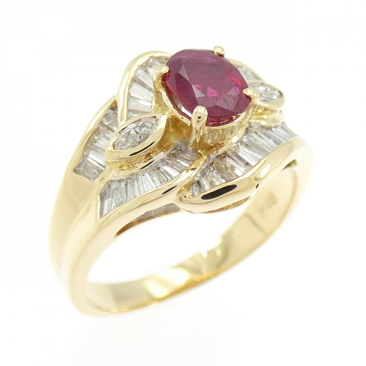 K18YG ルビー リング 0.62CT