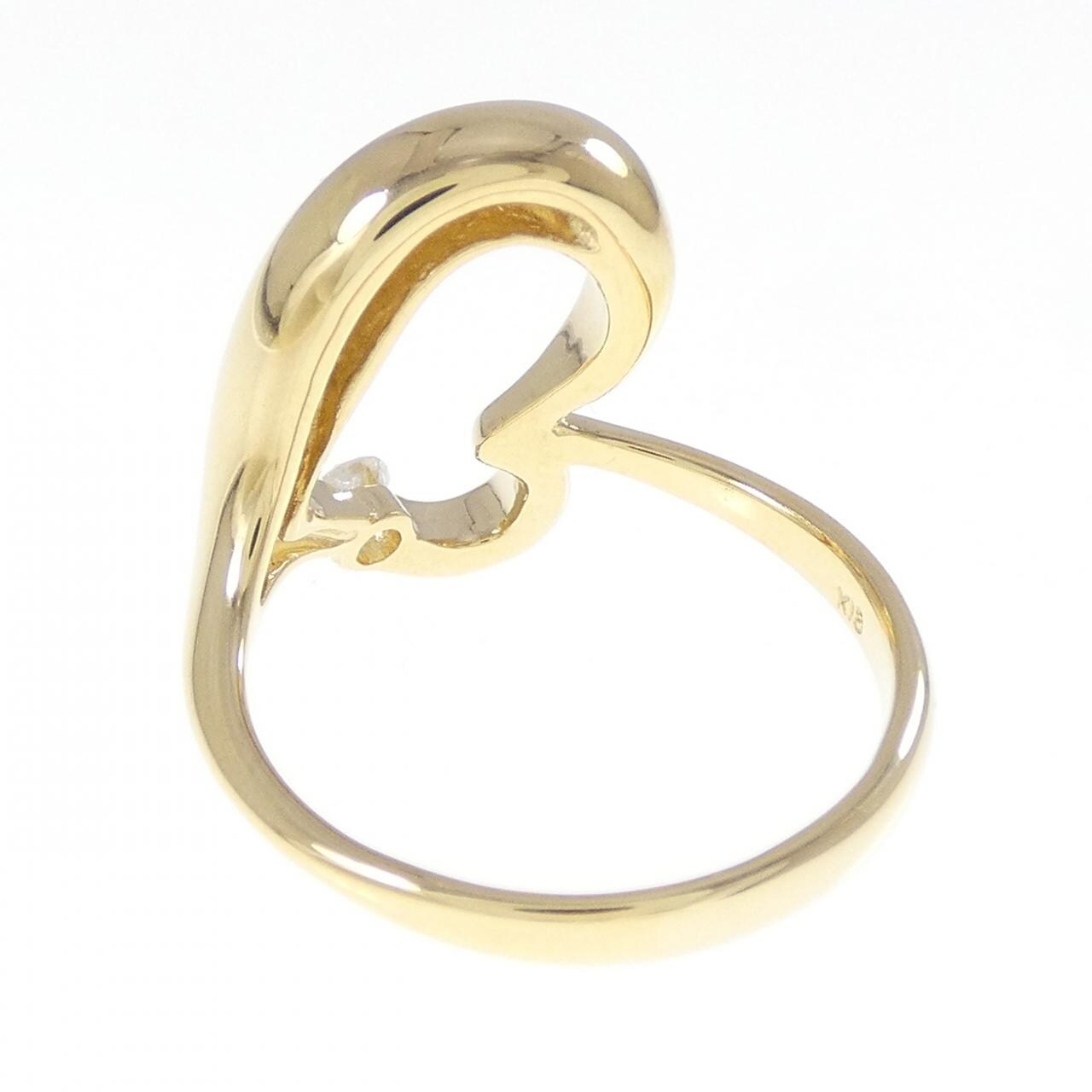 K18YG ハート ダイヤモンド リング 0.12CT