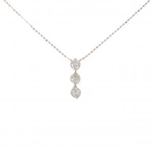 K14PG スリーストーン ダイヤモンド ネックレス 0.50CT