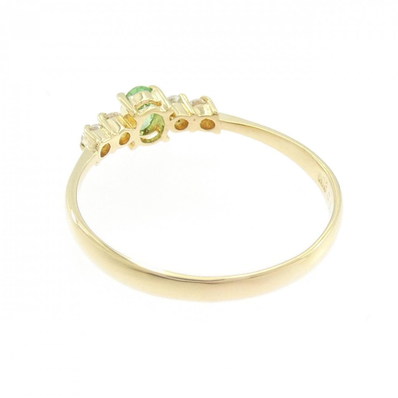 K18YG グリーンガーネット リング 0.19CT