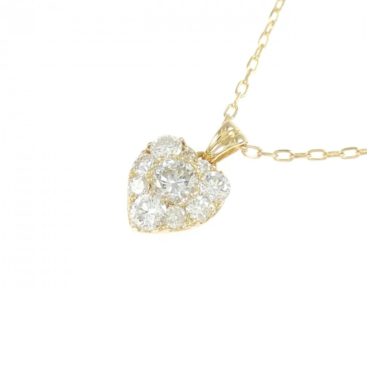 K18YG ハート ダイヤモンド ネックレス 0.50CT