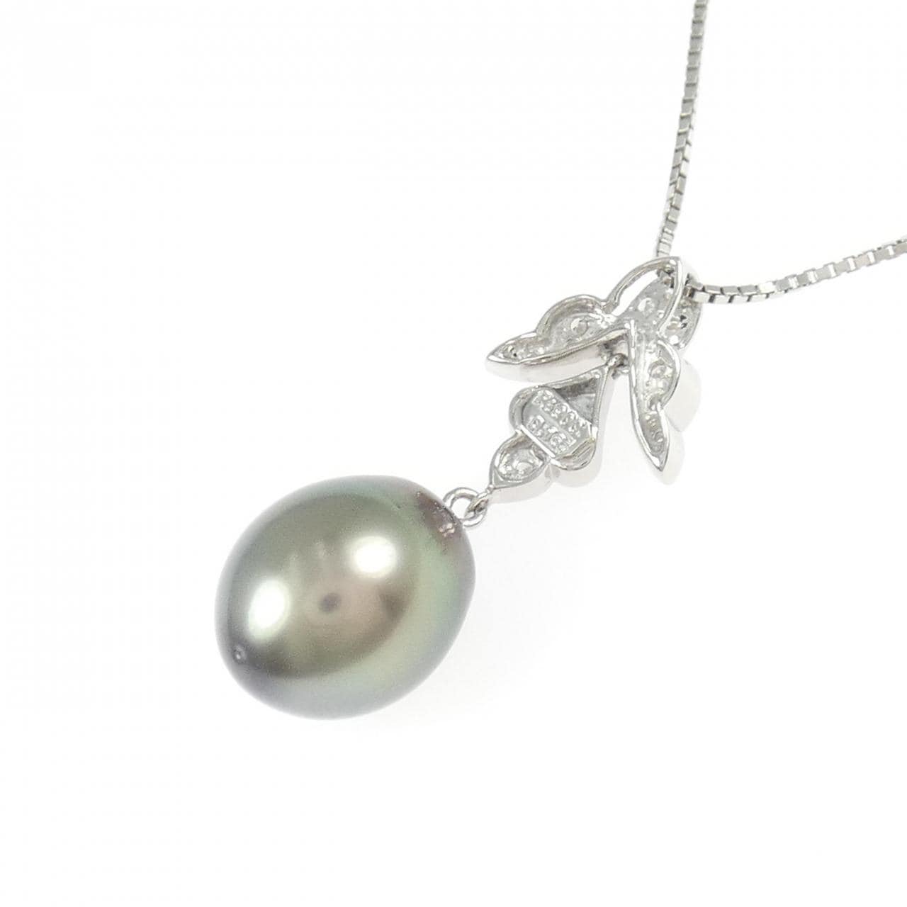 PT900/PT850 黒蝶パール ネックレス