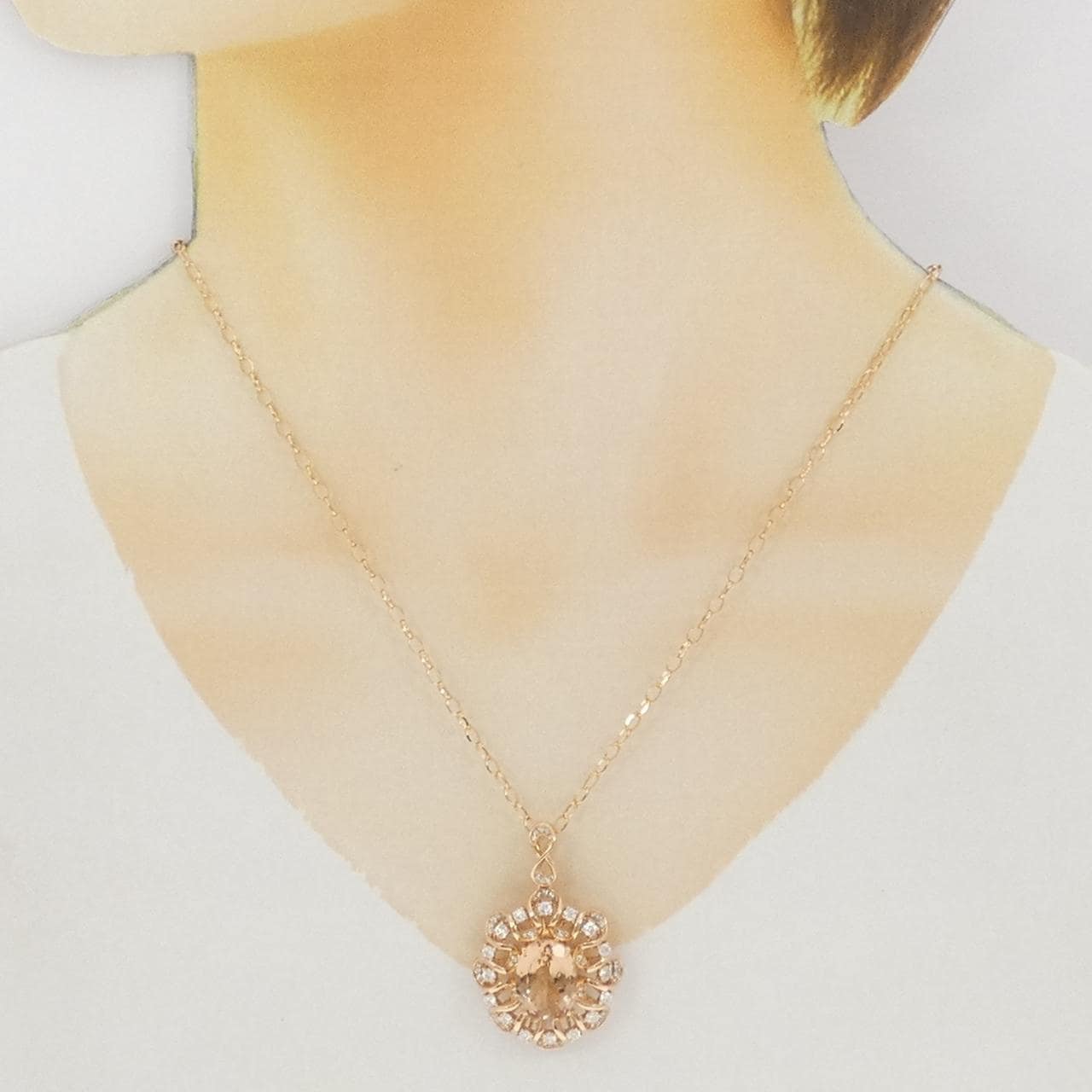 K18PG ベリル ネックレス 5.39CT