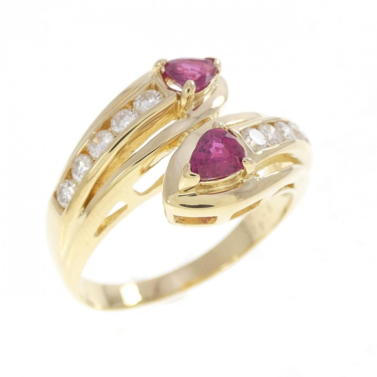 K18YG ルビー リング 0.41CT