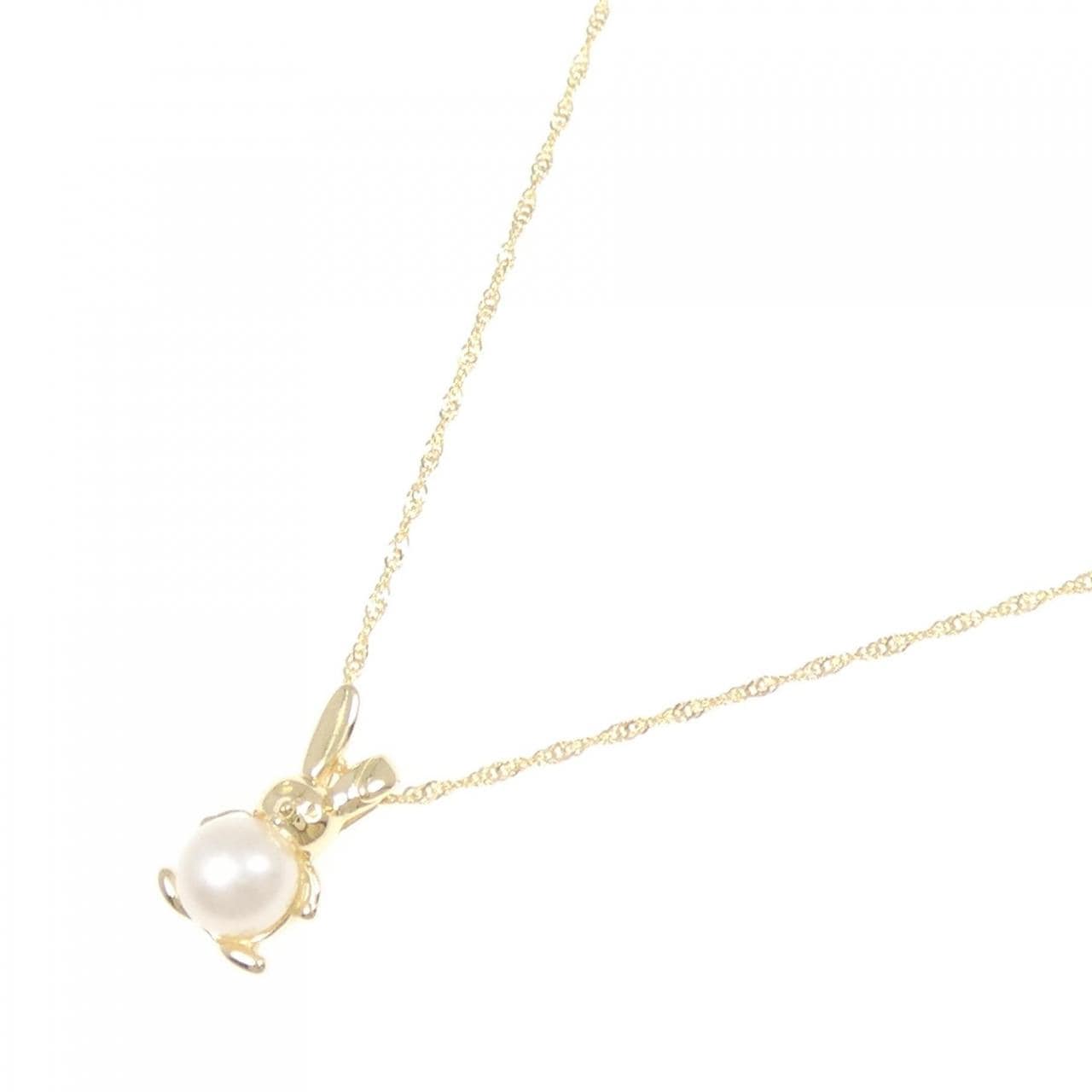 K18YG ラビット 淡水パール ネックレス