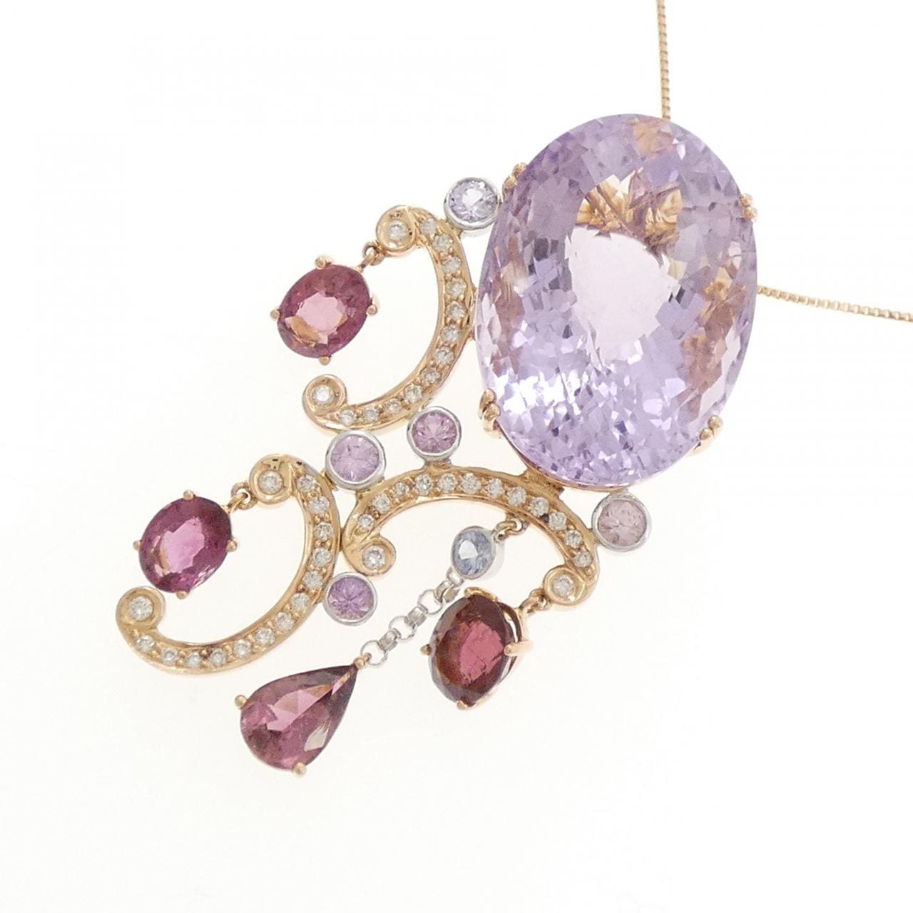 K18PG/K18WG カラーストーン ネックレス