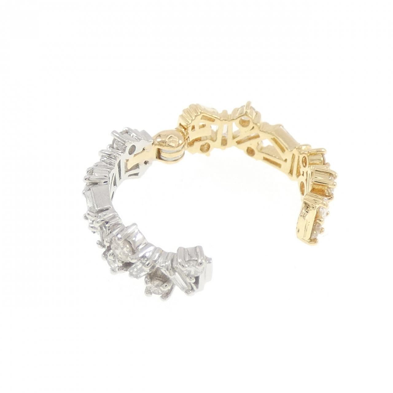 K18YG/PT950 ダイヤモンド イヤーカフ 0.50CT 片耳