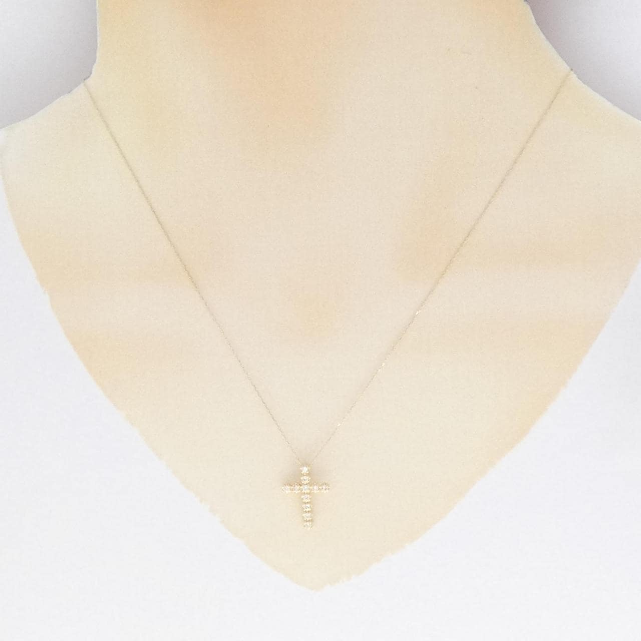 K18YG クロス ダイヤモンド ネックレス 0.20CT