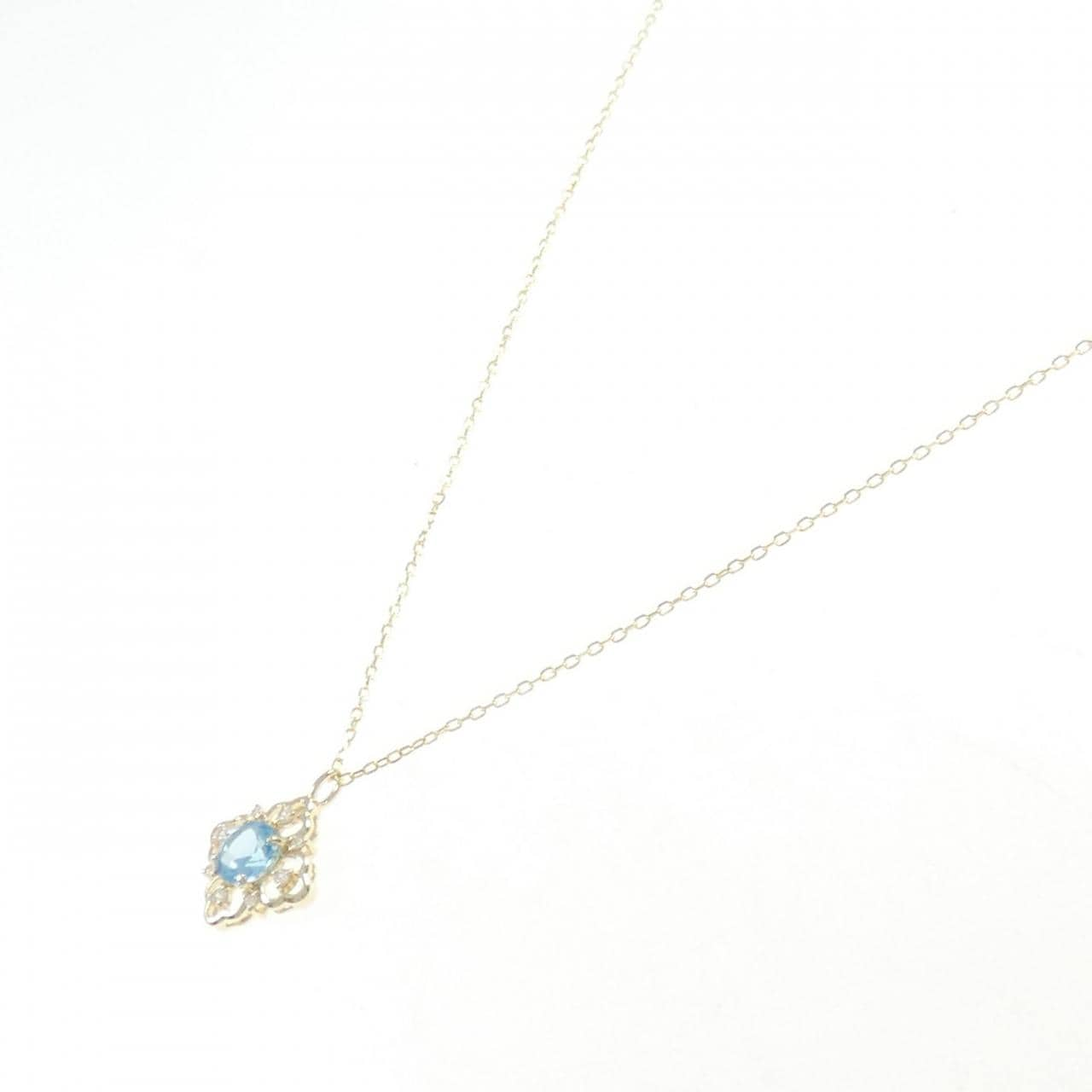 K10YG blue Topaz necklace