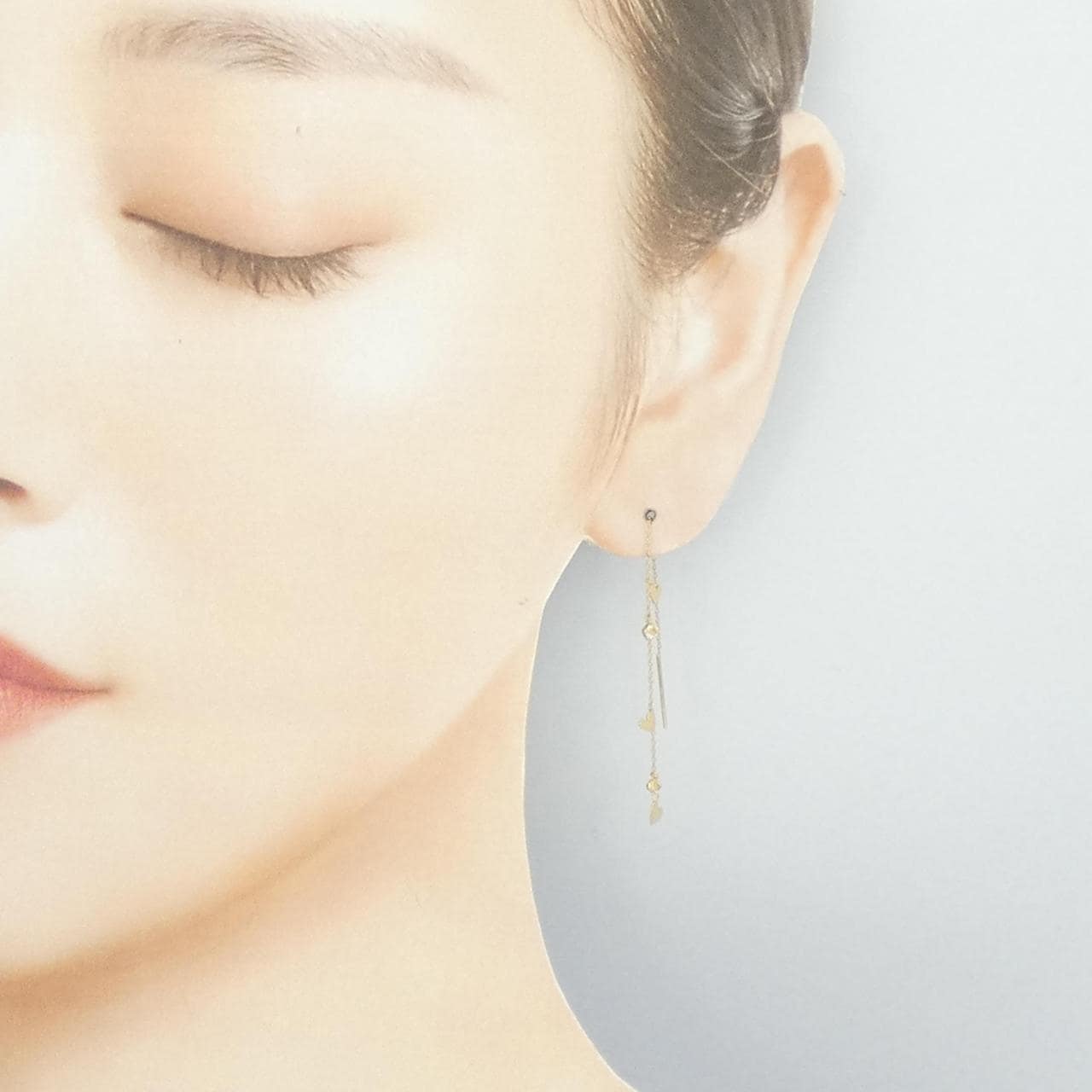 K18YG ホワイトトパーズ ピアス