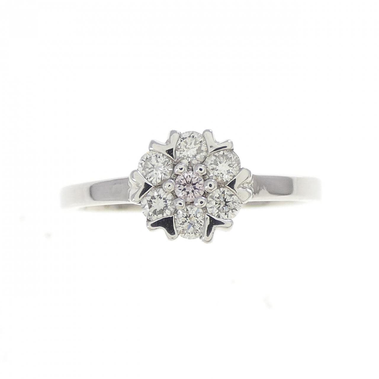 PT900 フラワー ピンクダイヤモンド リング 0.02CT
