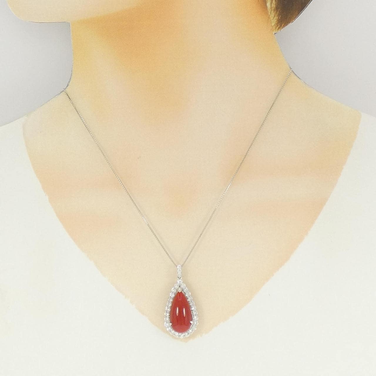 PT900/PT850 サンゴ ネックレス 9.78CT