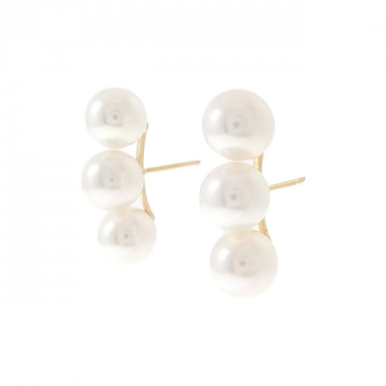 K18YG Akoya pearl earrings
