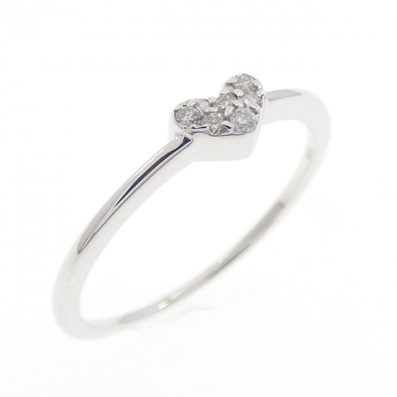 K10WG ハート ダイヤモンド リング 0.05CT