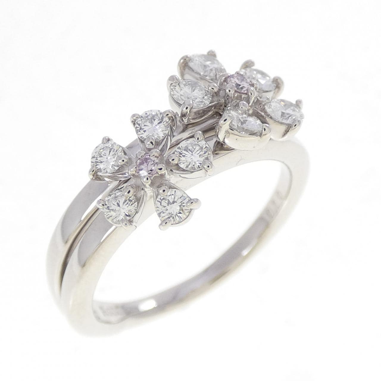 PT900 フラワー ダイヤモンド リング 0.50CT