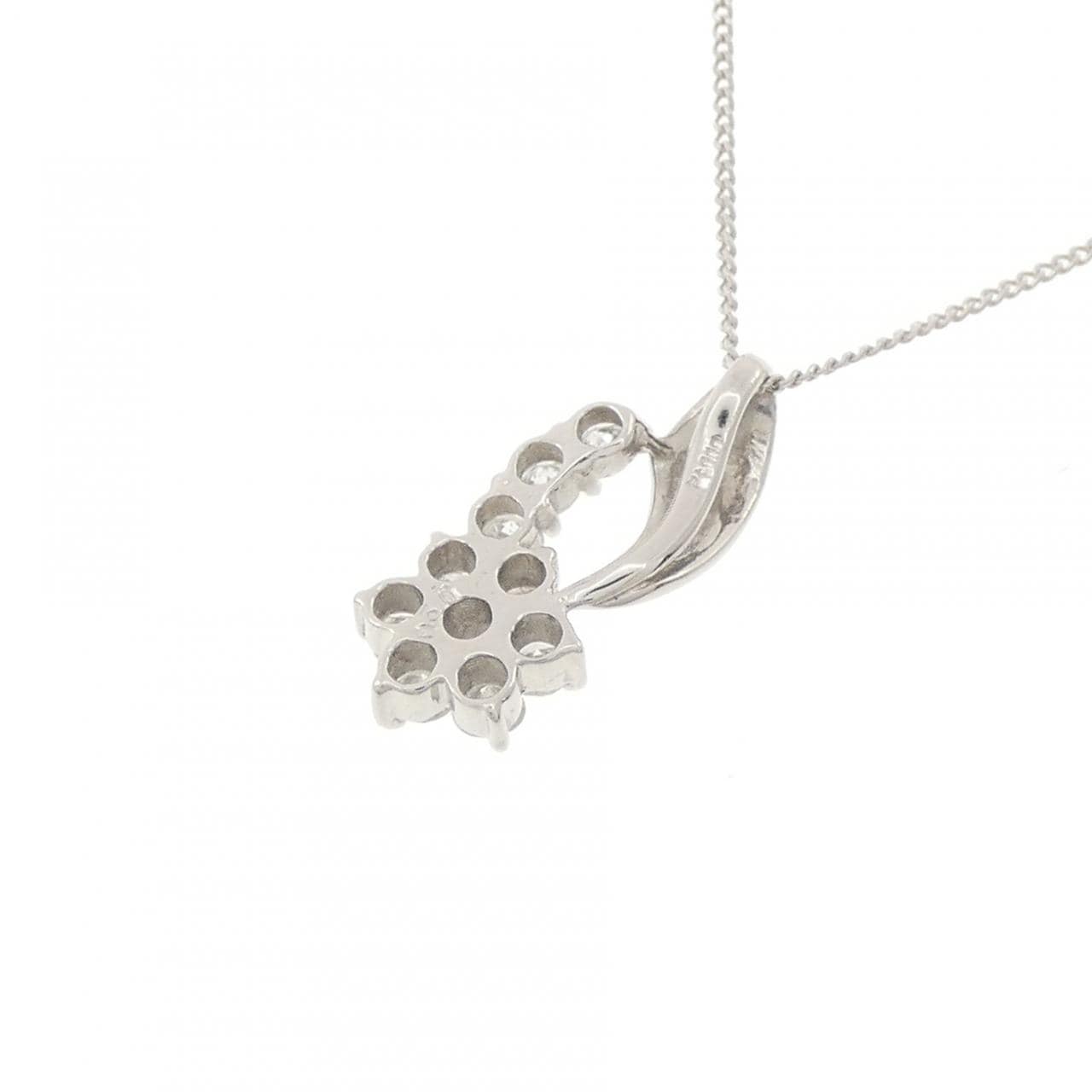 PT900/PT850 フラワー ダイヤモンド ネックレス 0.50CT