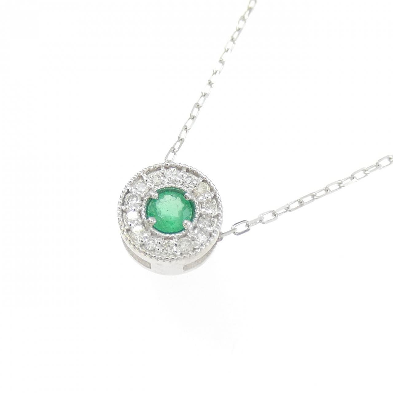 K10WG エメラルド ネックレス 0.08CT