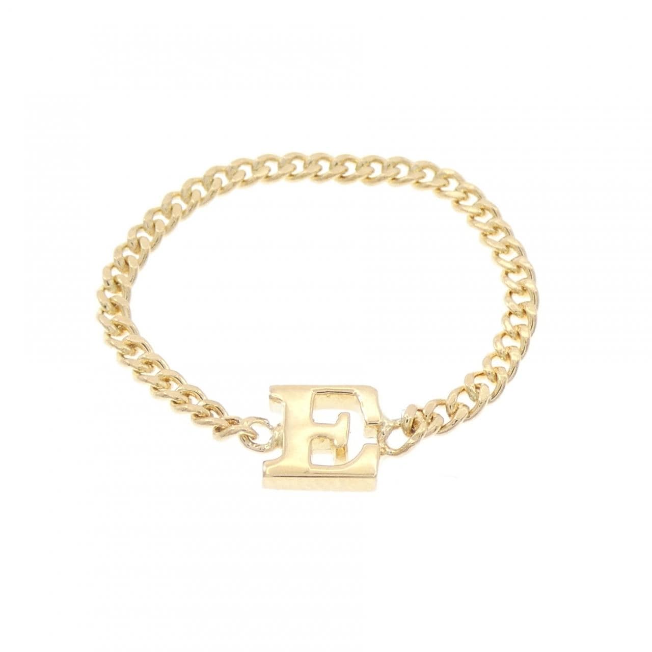 K18YG イニシャルE リング