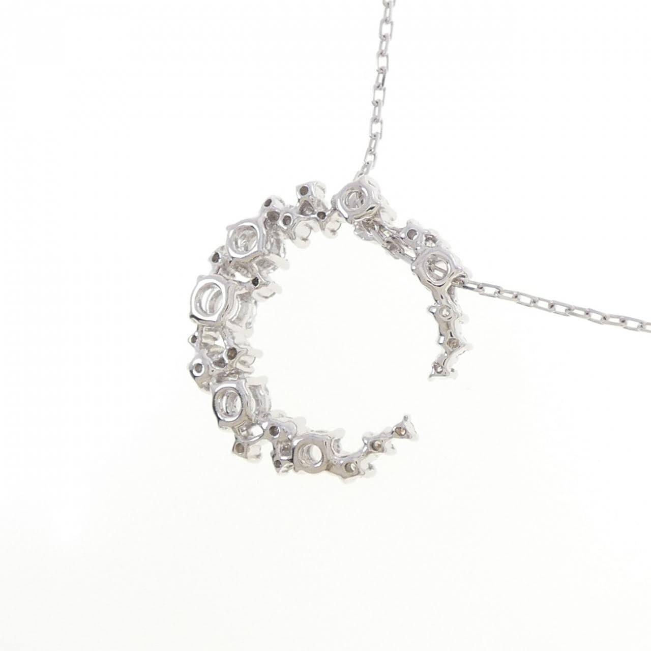 K18WG ムーン サファイヤ ネックレス 0.02CT