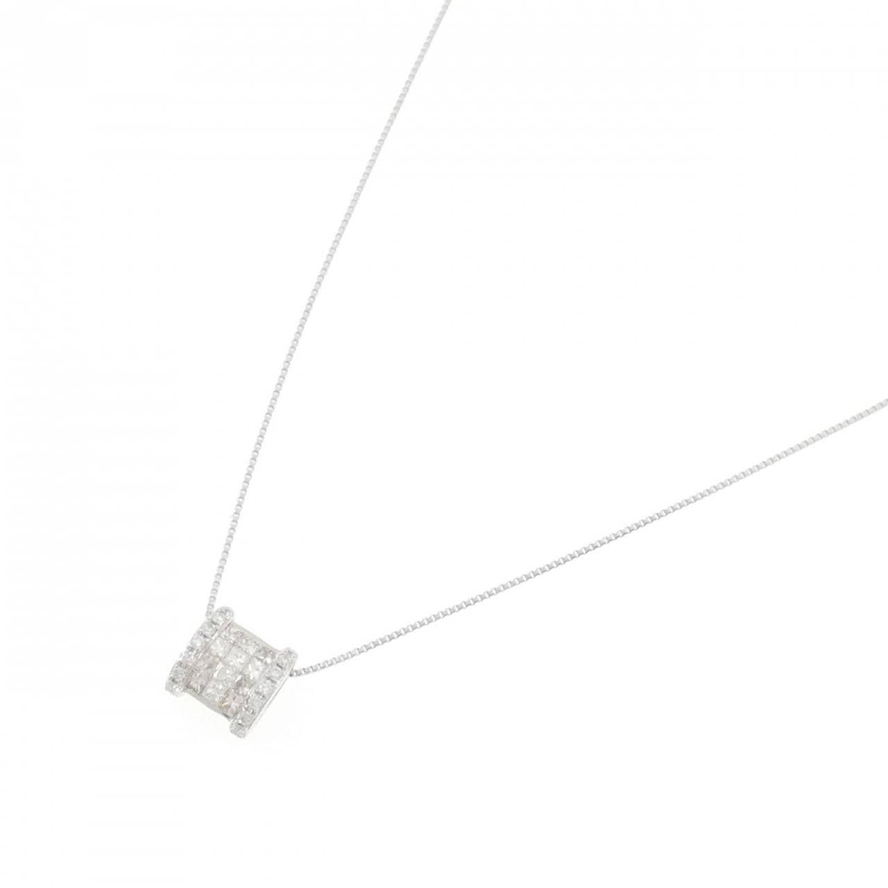 K18WG ダイヤモンド ネックレス 0.37CT