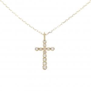 K18YG クロス ダイヤモンド ネックレス 0.10CT