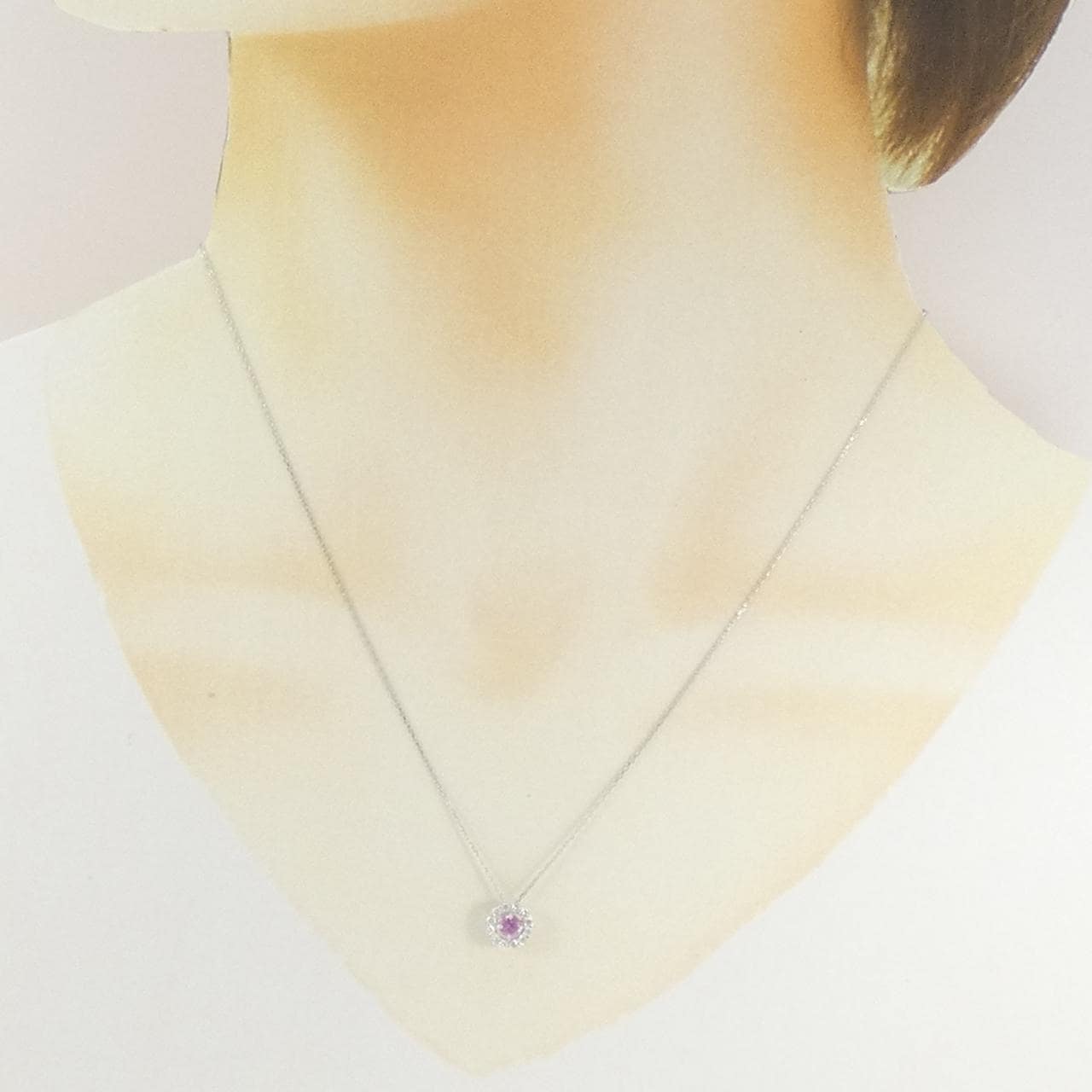 K18WG サファイヤ ネックレス 0.20CT