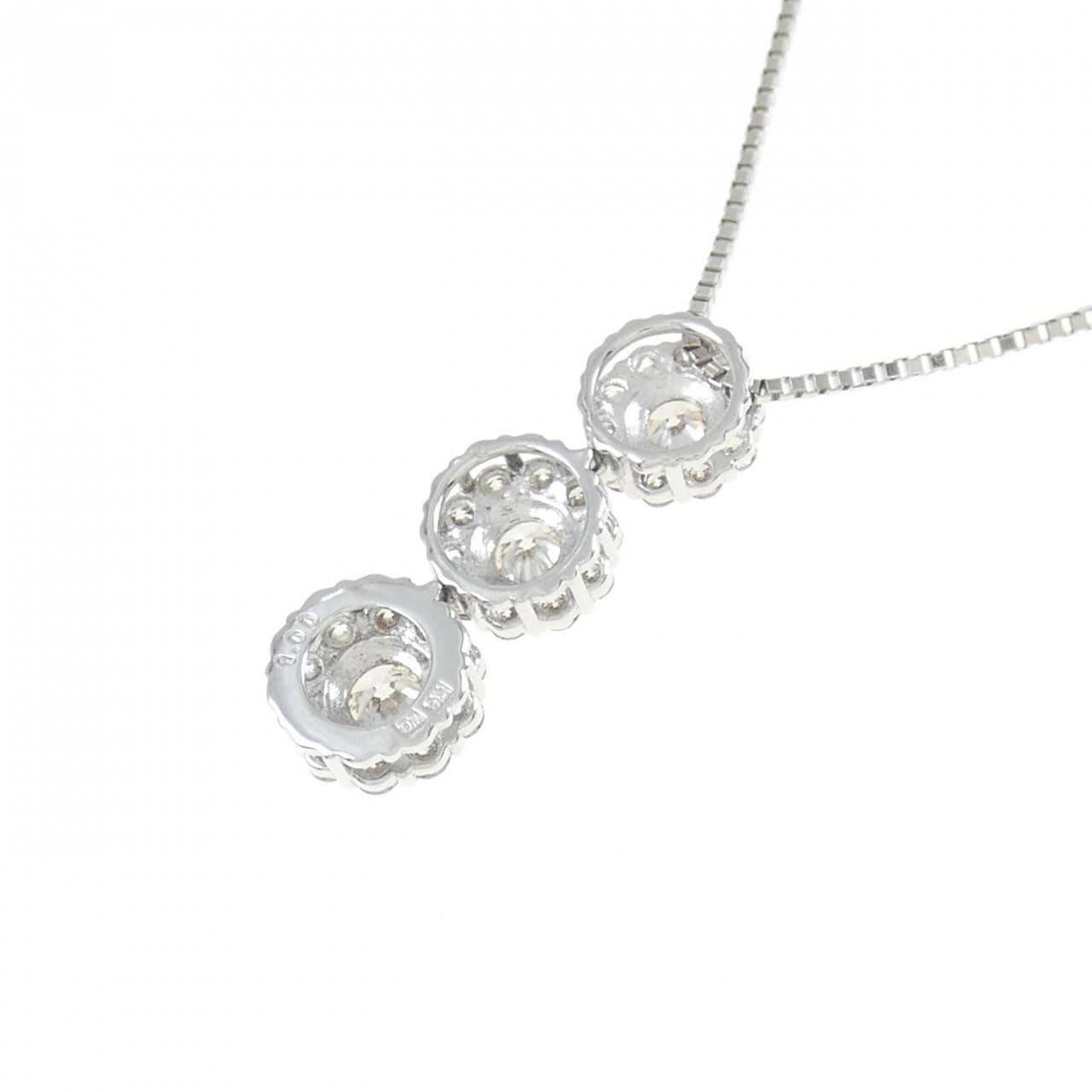 K18WG/PT ダイヤモンド ネックレス 1.00CT