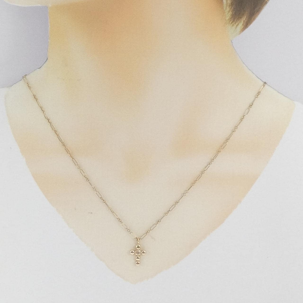 カシケイ クロス ダイヤモンド ネックレス 0.05CT