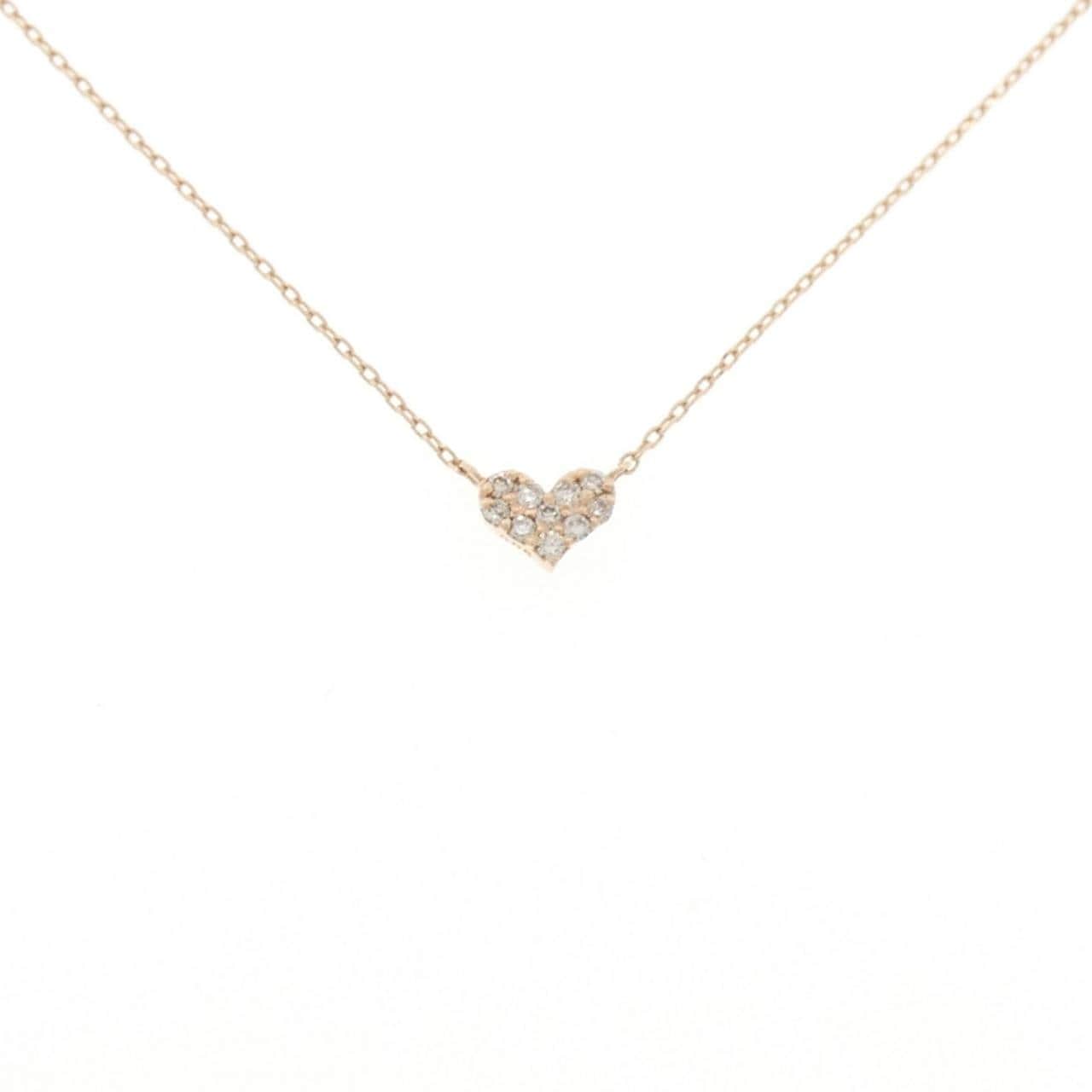 K10PG ハート ダイヤモンド ネックレス 0.05CT