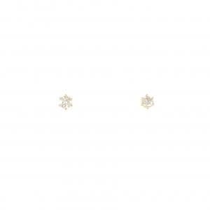 K18YG ソリティア ダイヤモンド ピアス 0.10CT