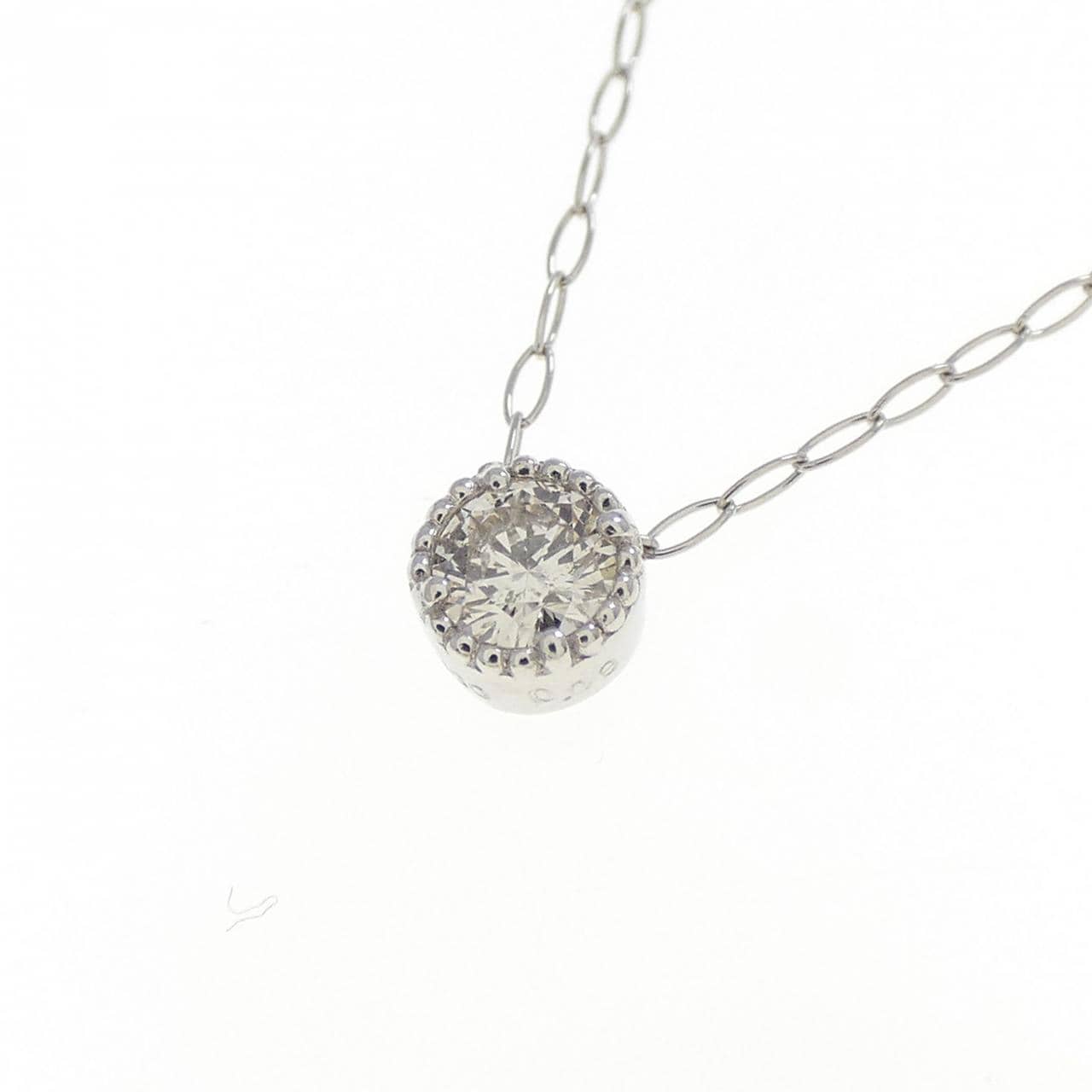 PT900/PT850 ソリティア ダイヤモンド ネックレス 0.08CT
