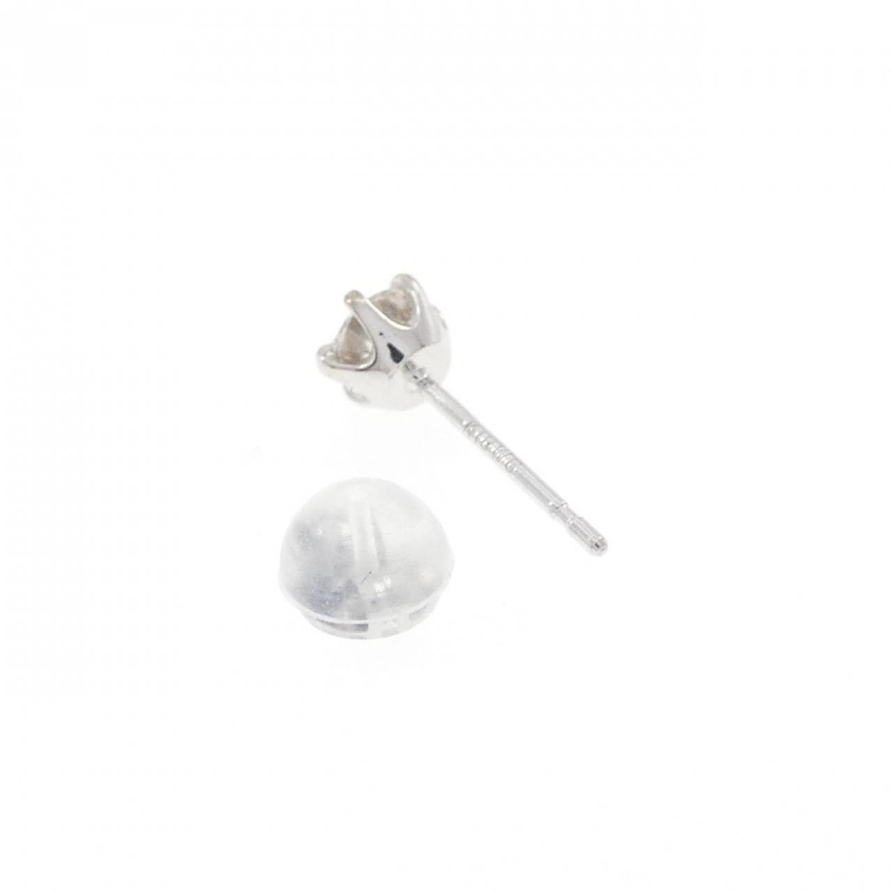 K18WG ソリティア ダイヤモンド ピアス 0.20CT 片耳