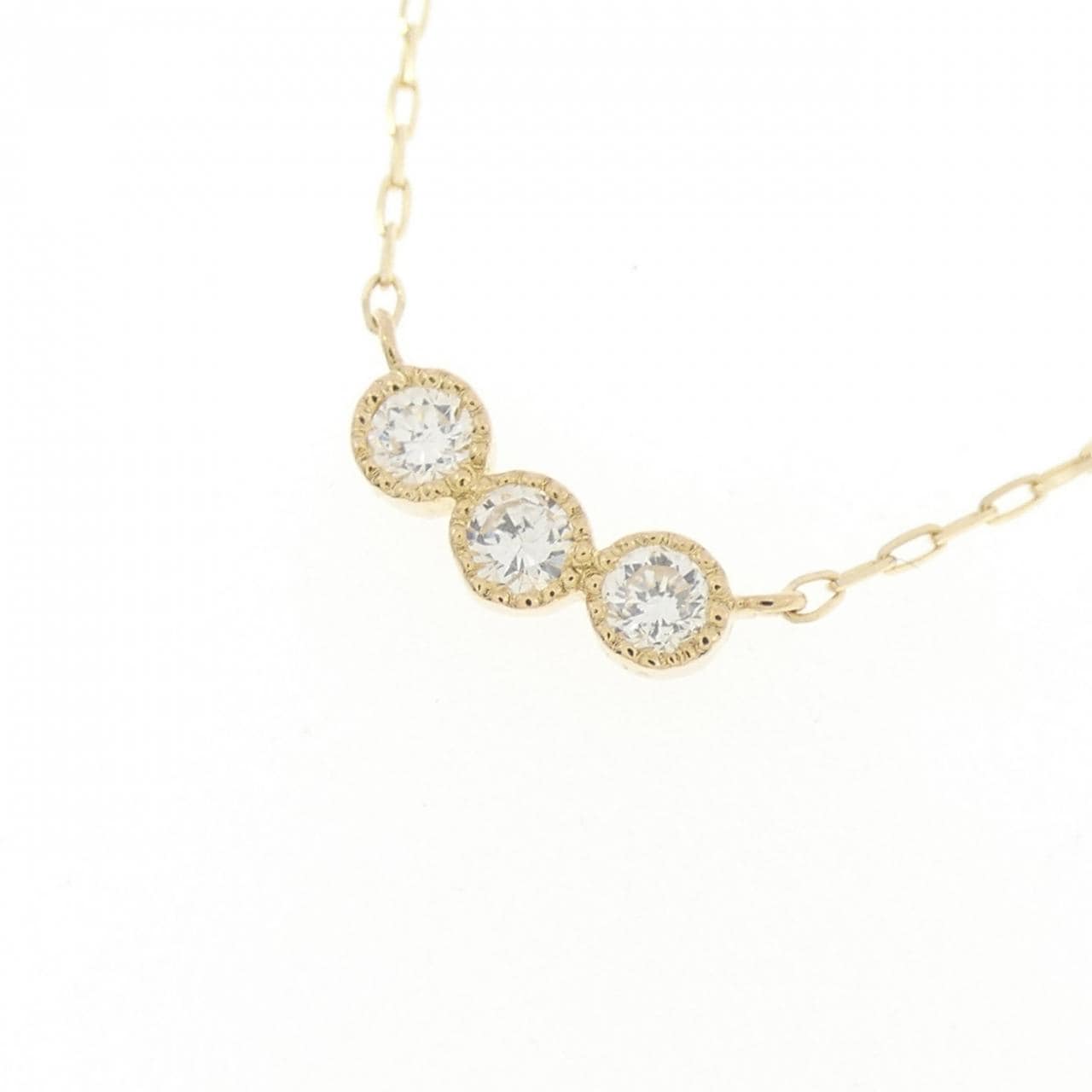 【リメイク】K18YG ダイヤモンド ネックレス 0.10CT