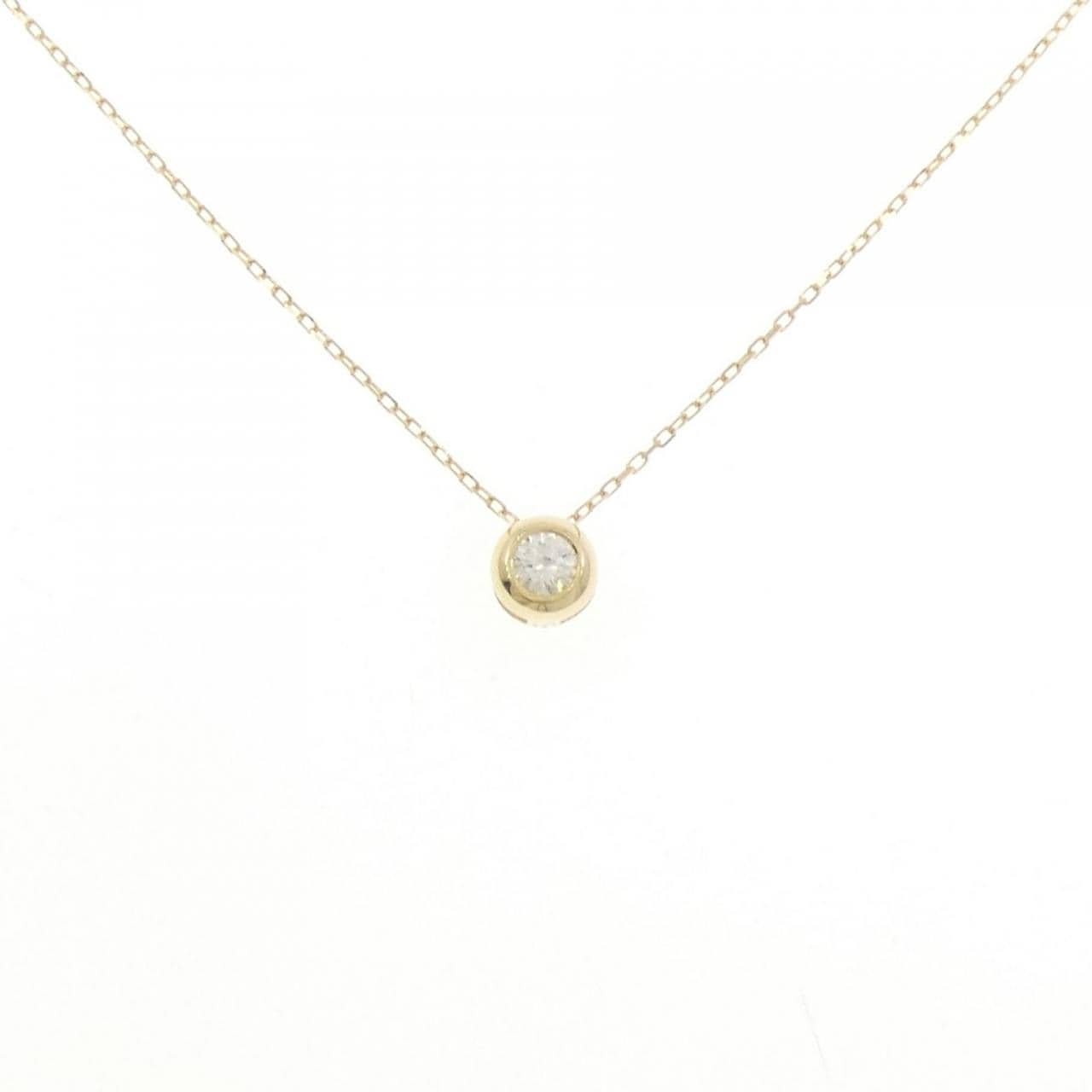 750YG/K18YG ソリティア ダイヤモンド ネックレス 0.11CT