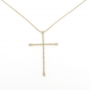 K18YG クロス ダイヤモンド ネックレス 0.70CT