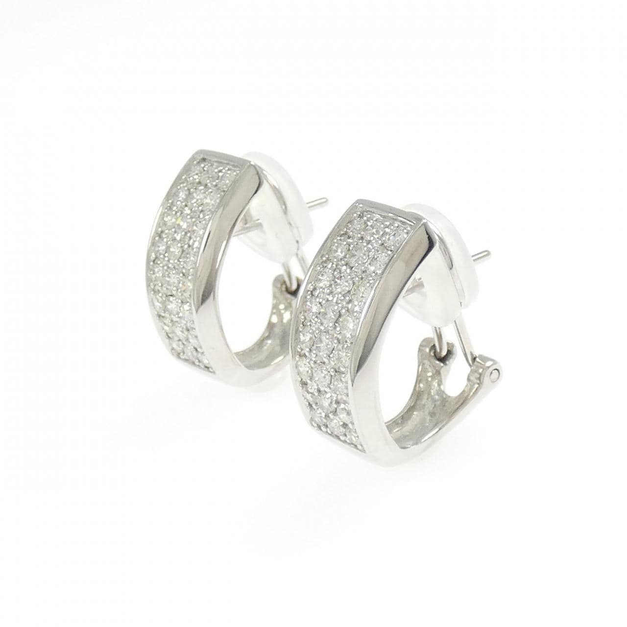 K18WG Diamond earrings/earrings 1.00CT