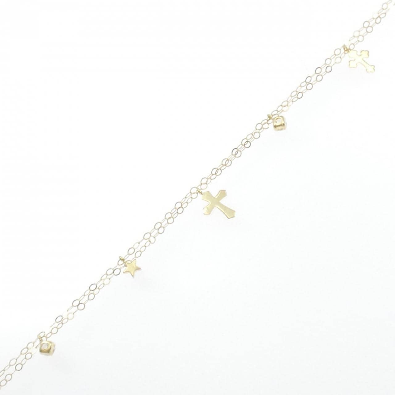 K18YG クロス×スター キュービック ブレスレット
